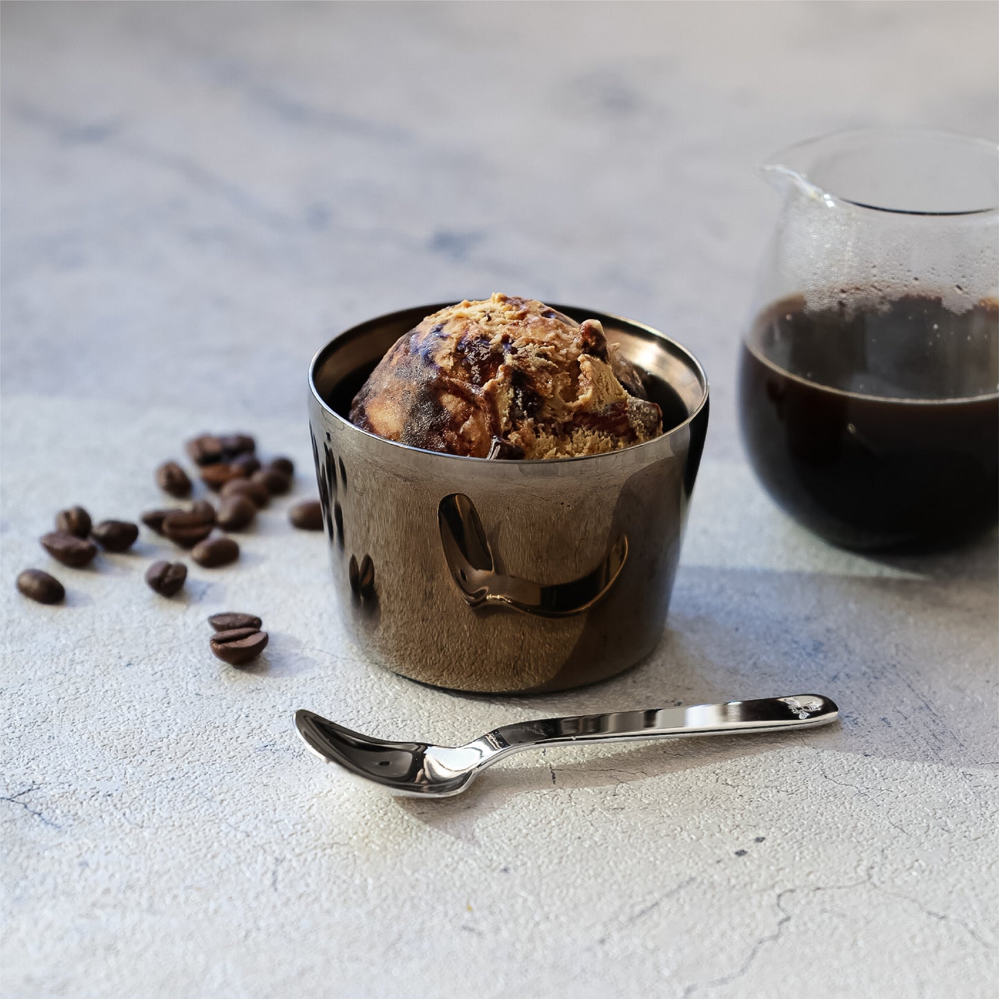 Happy Ice Cream Holder&Spoon Cafe moca