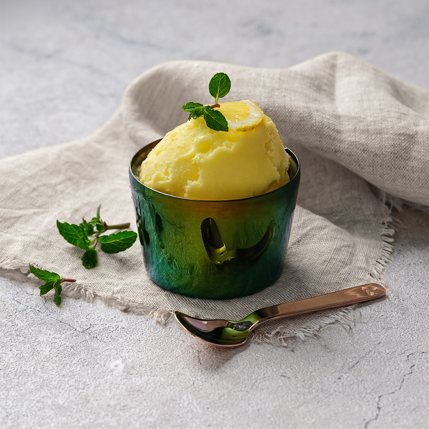 Happy Ice Cream Holder&Spoon Green tea